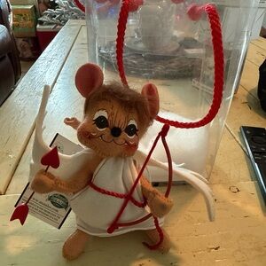 Annalee Cute Cupid Mouse Plush with Red Bow and Arrow